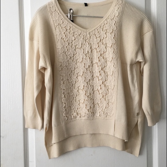 Cotton and Lace Sweater - Picture 1 of 5